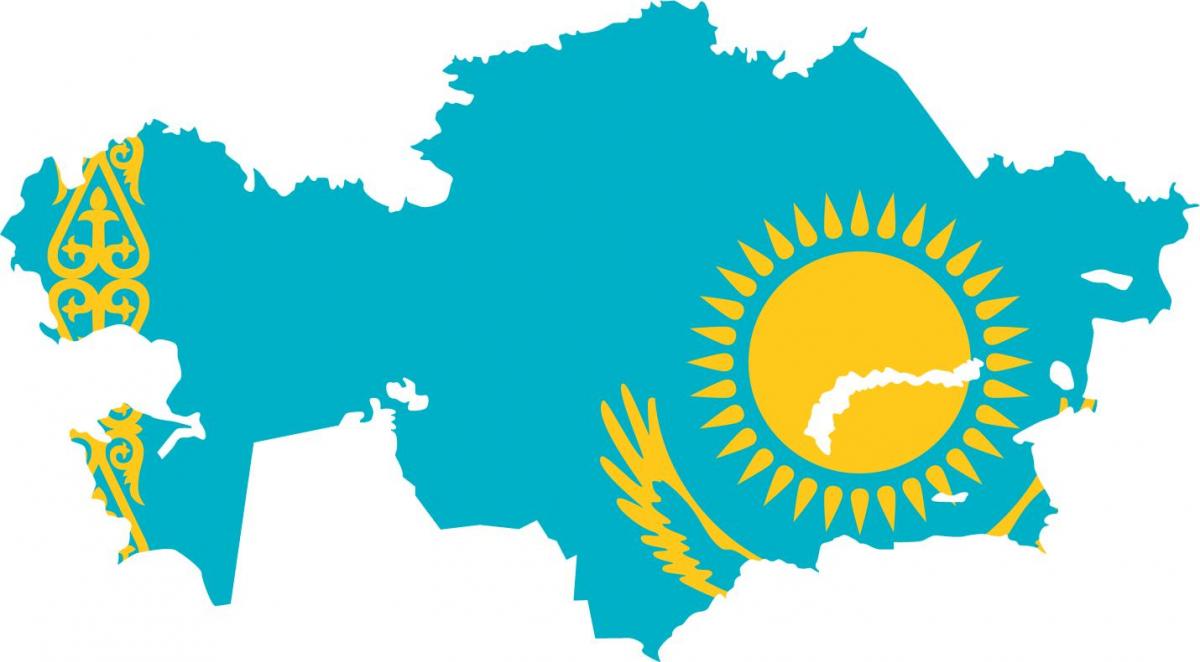 mappa di il Kazakistan bandiera