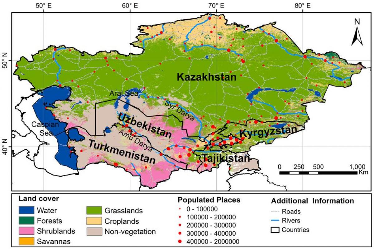 mappa di il Kazakistan clima