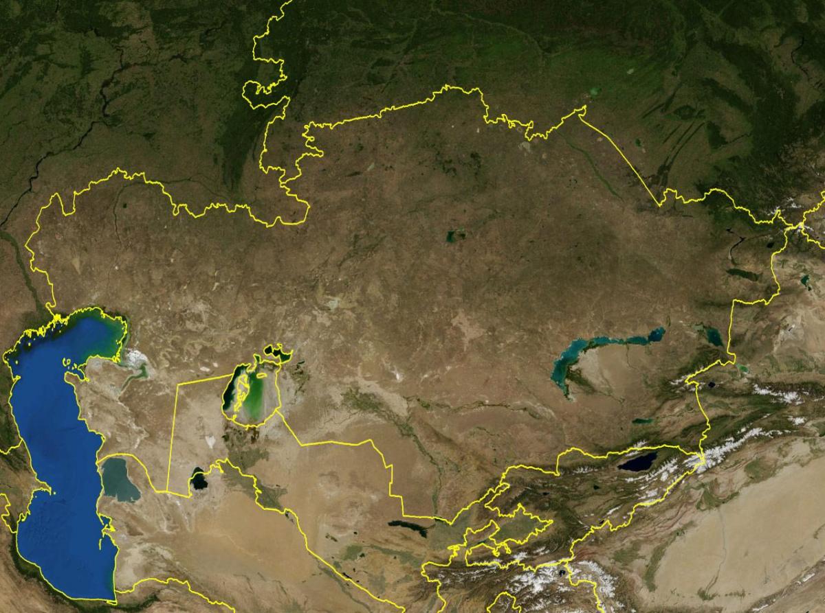 mappa topografica del Kazakistan