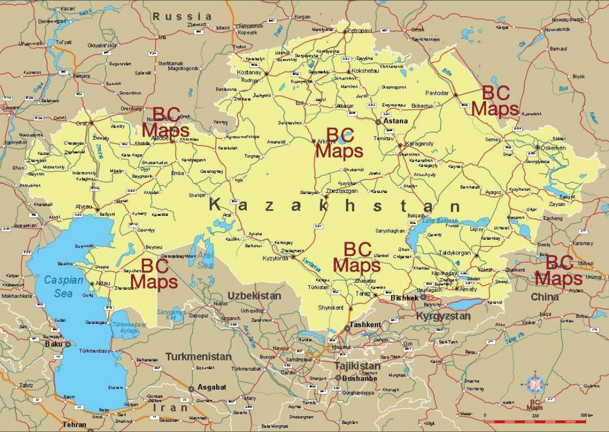 Kazakhstan città la mappa