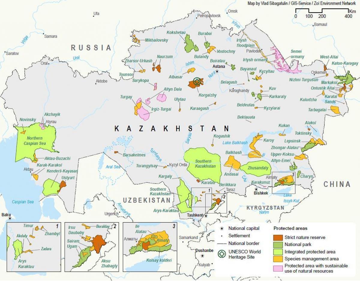 mappa di il Kazakistan risorse naturali
