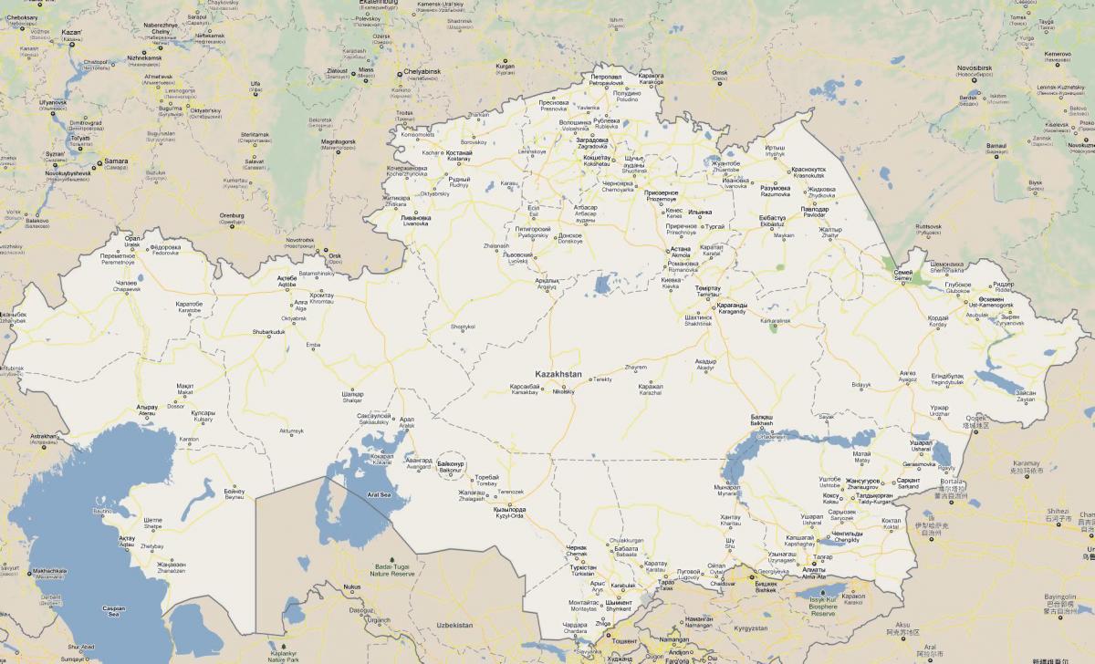 mappa di il Kazakistan strada