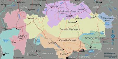 Mappa di regioni del Kazakistan