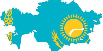 Mappa di il Kazakistan bandiera