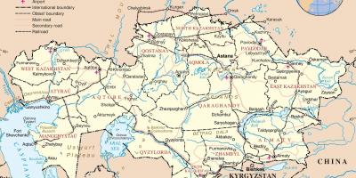 Mappa di il Kazakistan politico