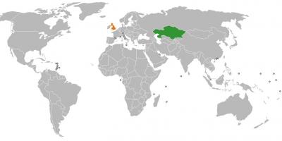Kazakistan posizione sulla mappa del mondo