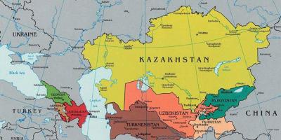 Mappa Kazakistan paesi circostanti